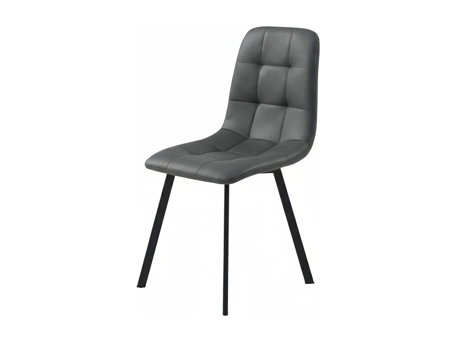 Ensemble repas table rectangulaire aspect bois + 4 chaises gris foncé - NAZAR