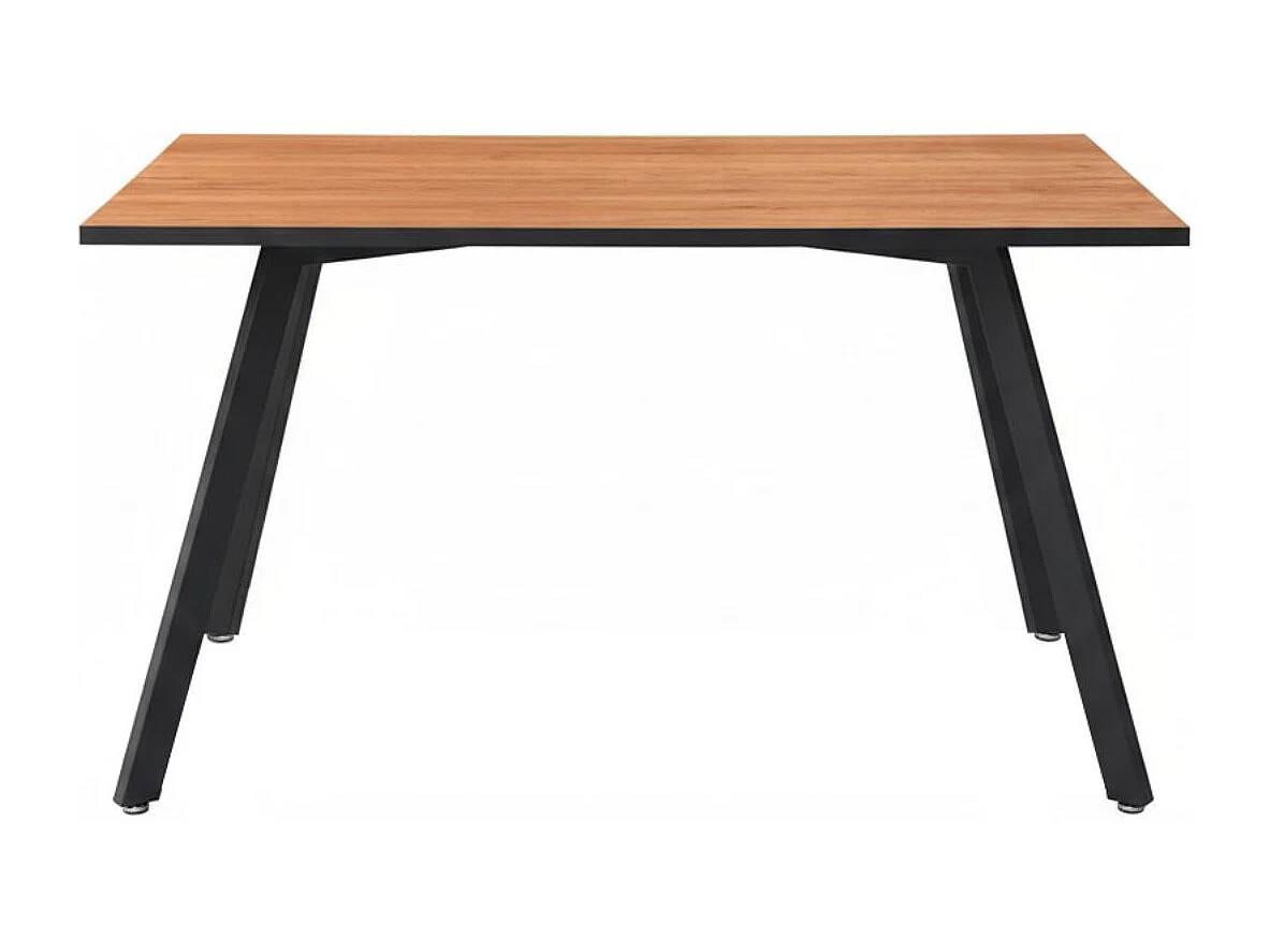 Ensemble repas table rectangulaire aspect bois + 4 chaises gris foncé - NAZAR