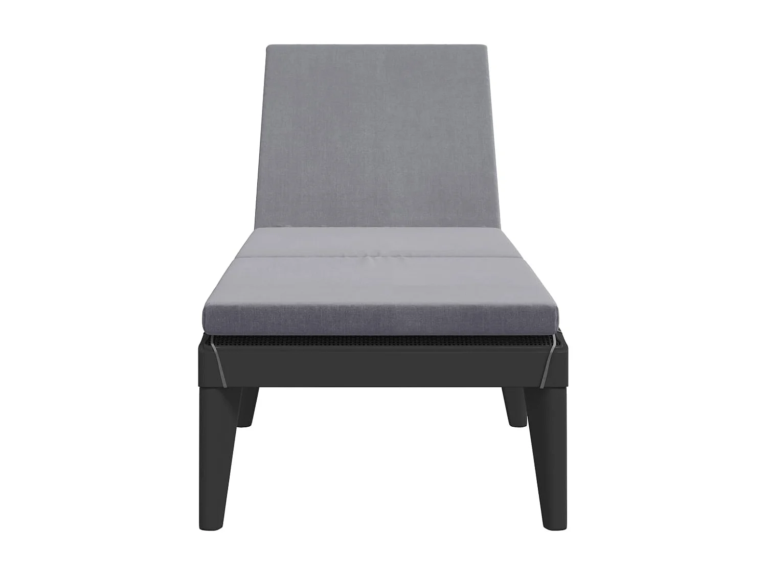 Chaise longue avec coussin anthracite 186x60x29 PP