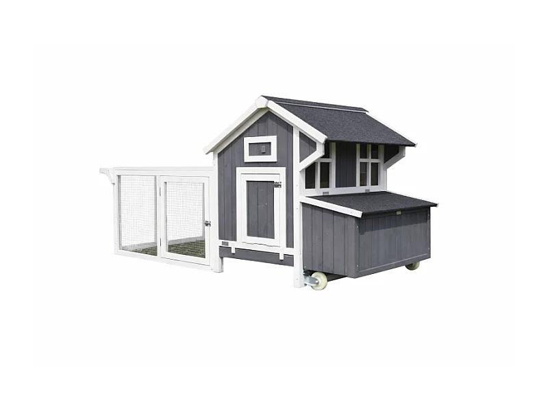 Poulailler en bois pour jardin extérieure 207x100x88cm Cage Canard avec Nichoirs Modèle Franzi