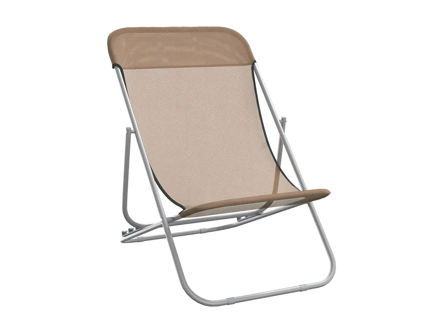 Chaise de plage pliante 2pc textilène acier enduit de poudre