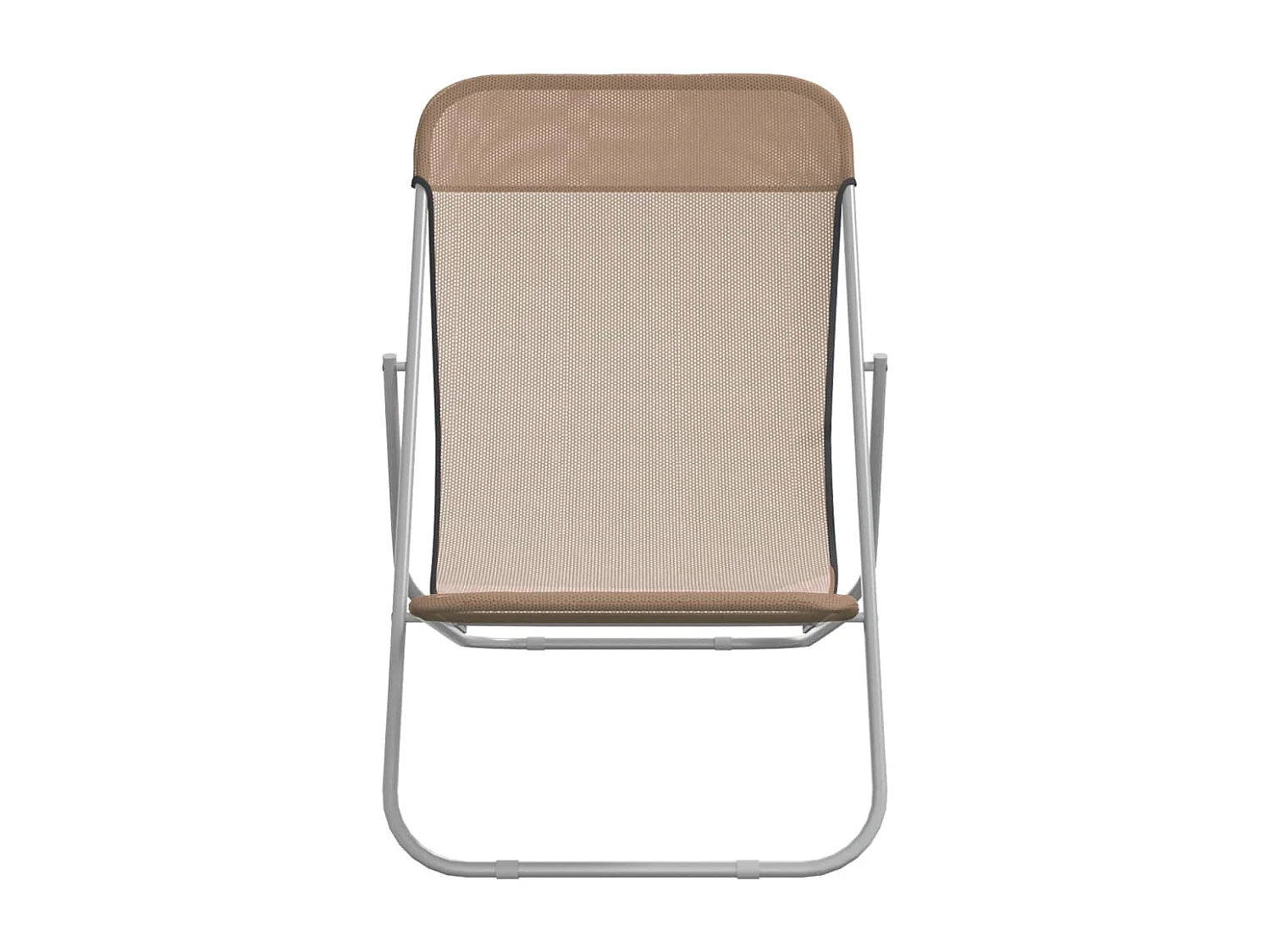 Chaise de plage pliante 2pc textilène acier enduit de poudre