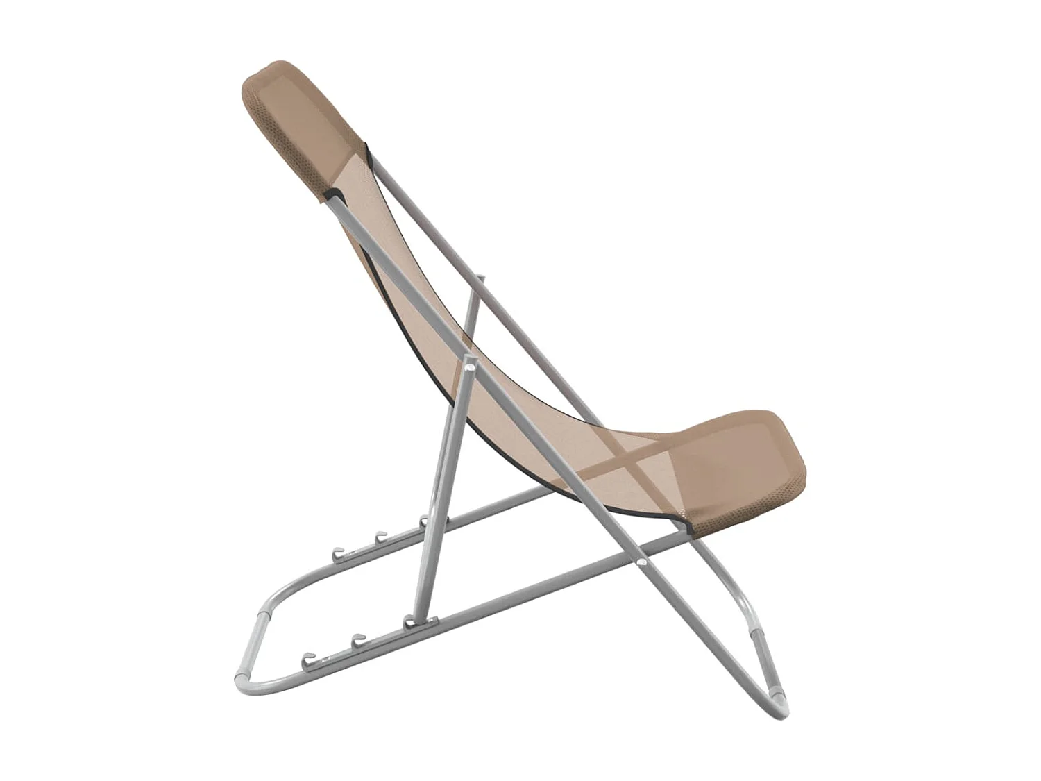 Chaise de plage pliante 2pc textilène acier enduit de poudre