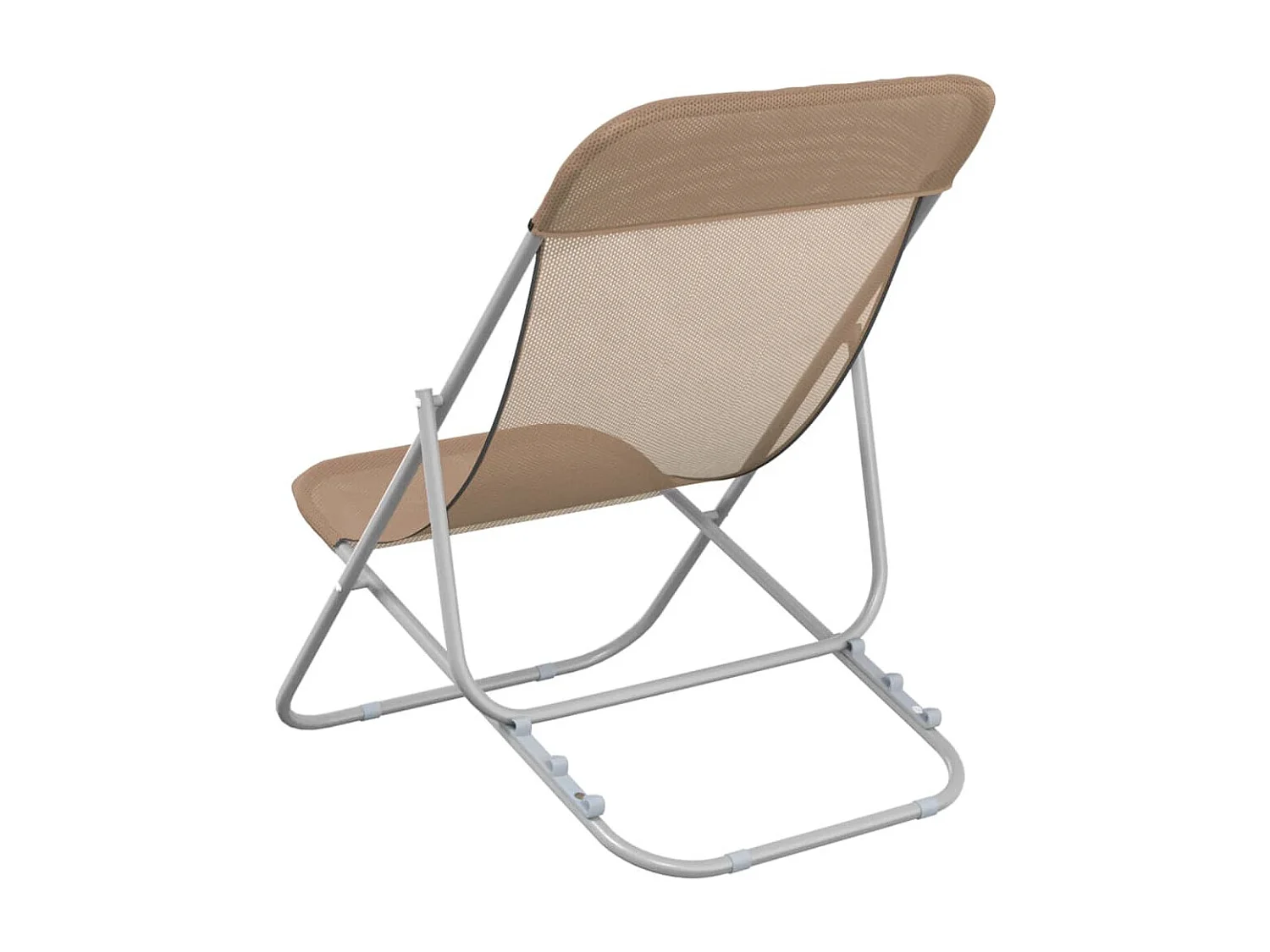 Chaise de plage pliante 2pc textilène acier enduit de poudre