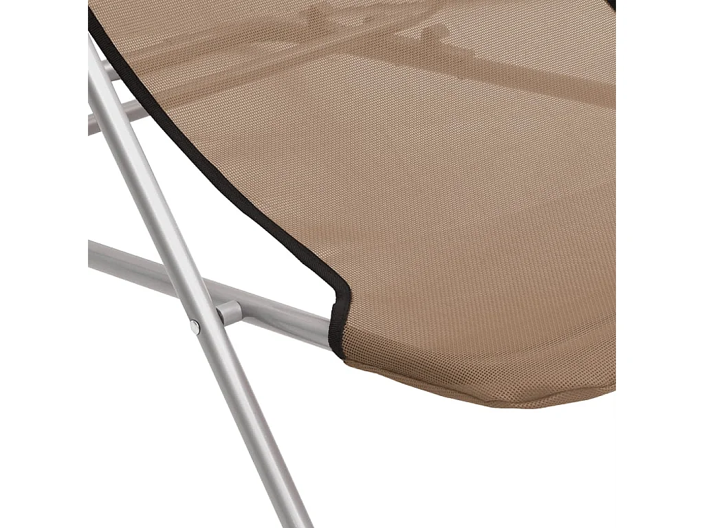 Chaise de plage pliante 2pc textilène acier enduit de poudre