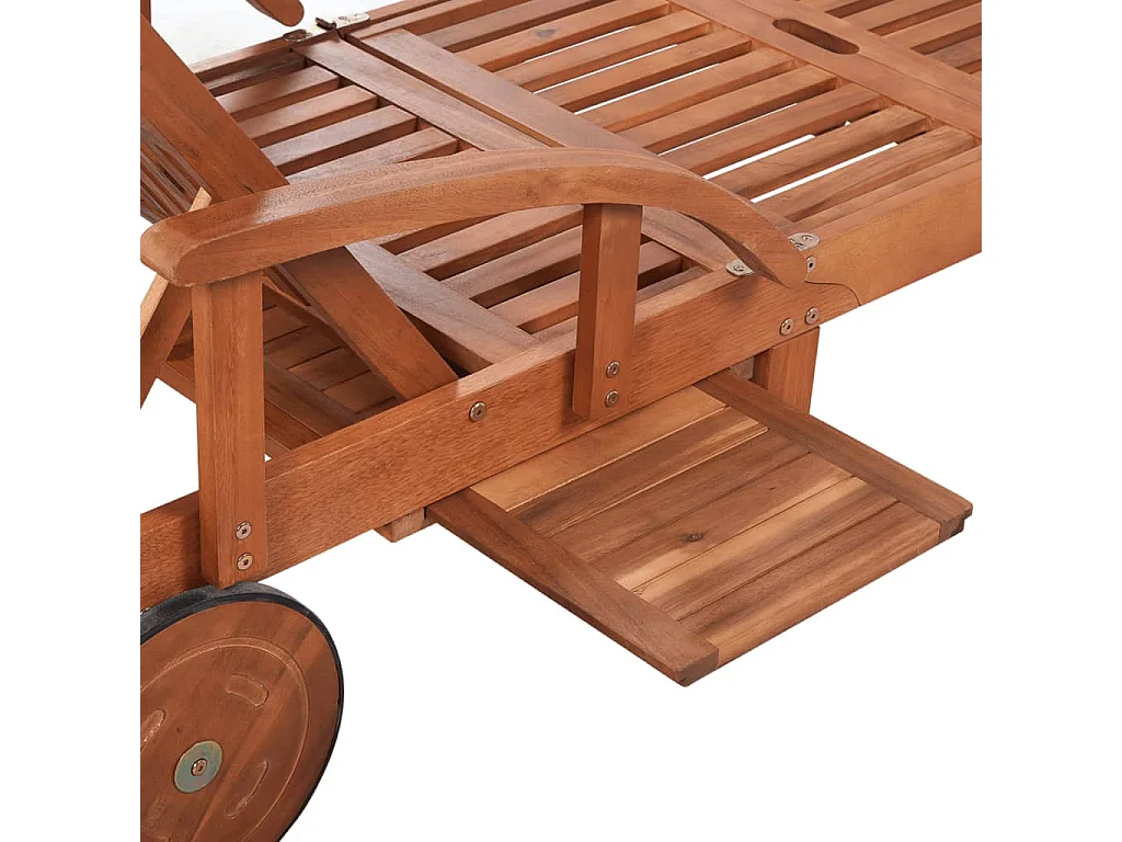 Chaise longue Bois d'acacia solide 3