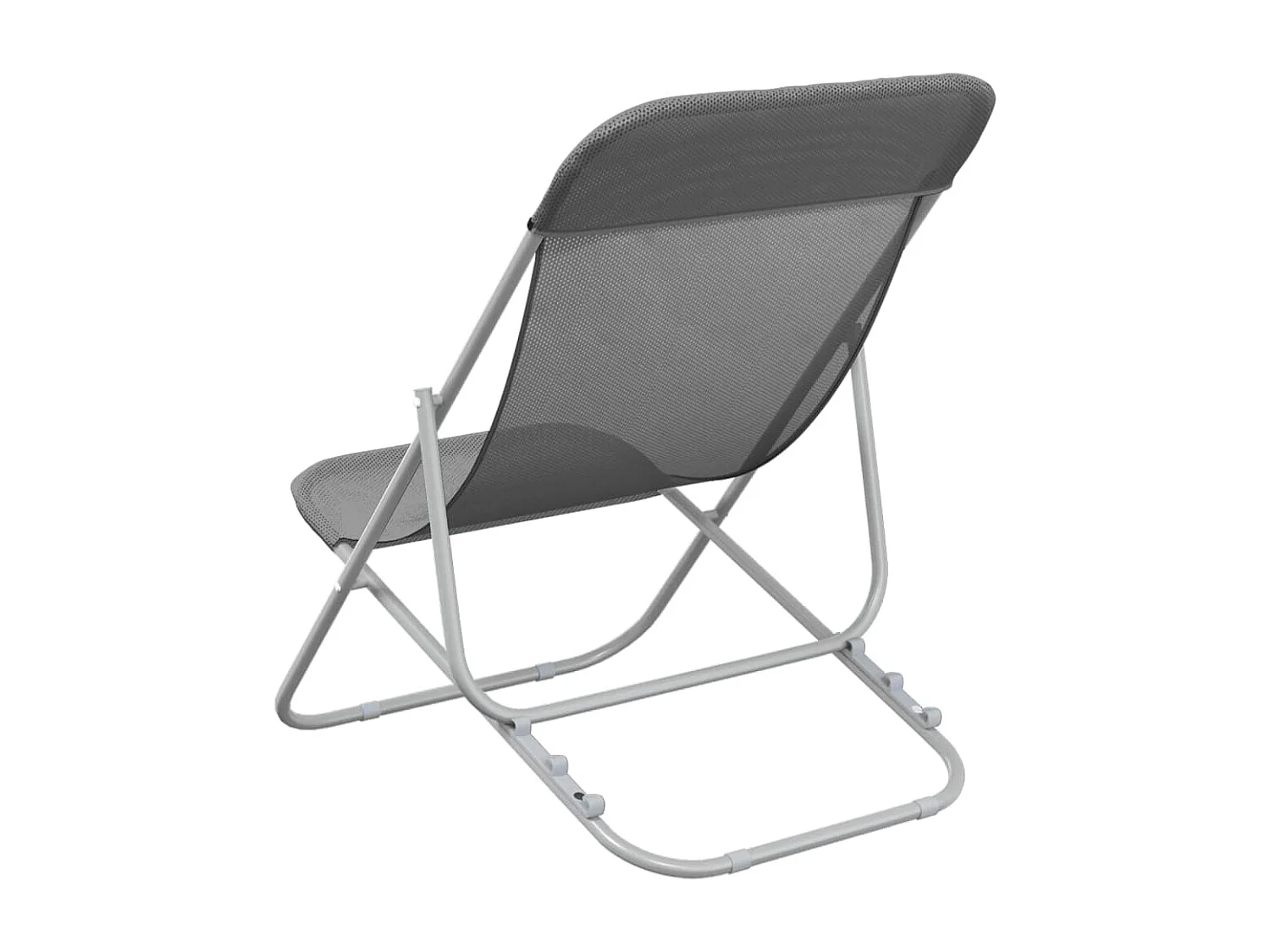 Chaise de plage pliante 2pc textilène acier enduit de poudre
