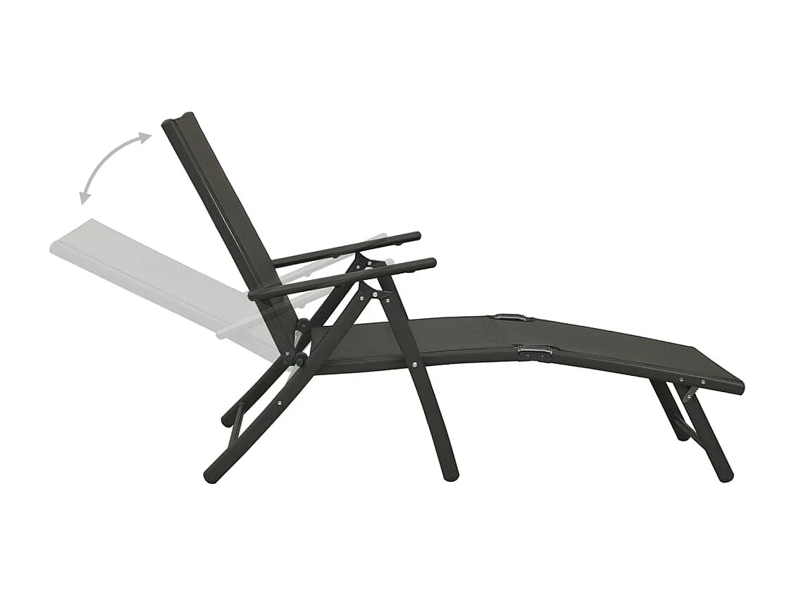 Salon de jardin 9 pc Noir et anthracite