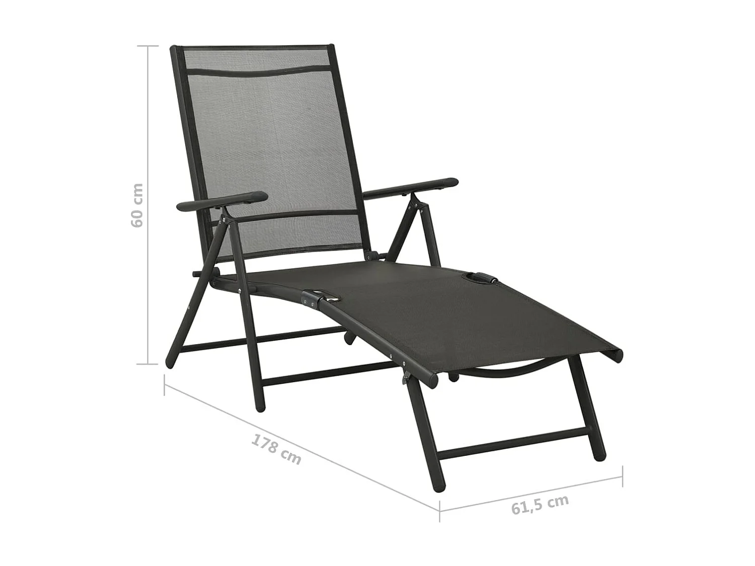 Salon de jardin 9 pc Noir et anthracite