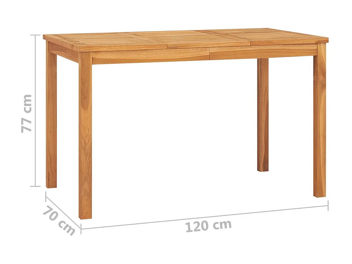 Table à dîner de jardin 120x70x77 Bois de teck solide