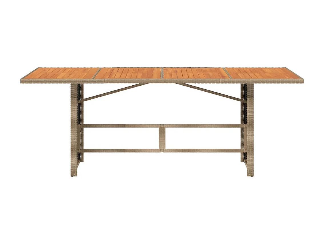 Table de jardin avec dessus en bois d'acacia beige 190x80x74