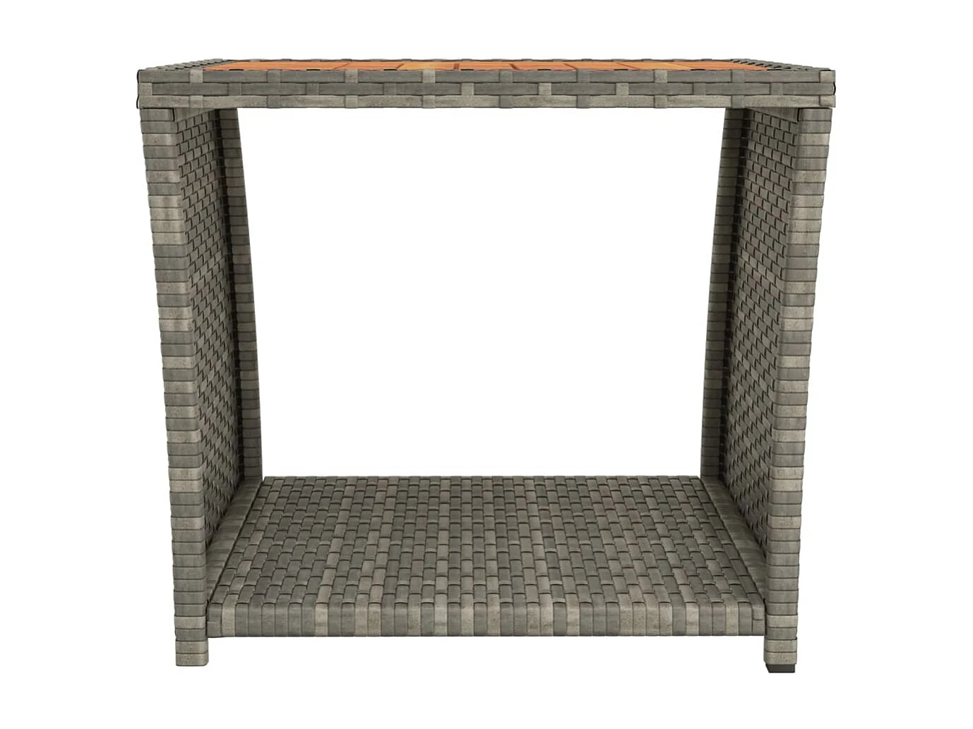 Table à thé et dessus en bois Gris Résine tressée Acacia massif