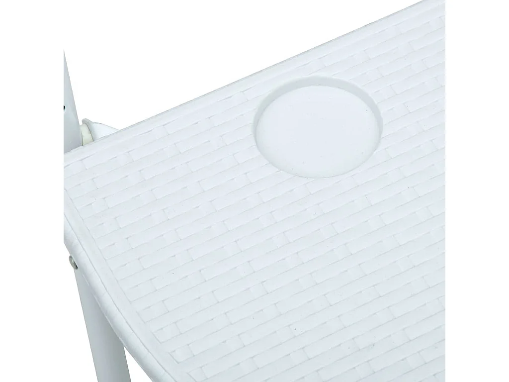 Table de balcon Blanc 60x64x83,5 Plastique Aspect de rotin