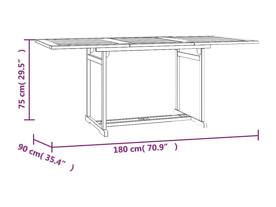 Ensemble à manger de jardin 7 pc Bois de teck solide