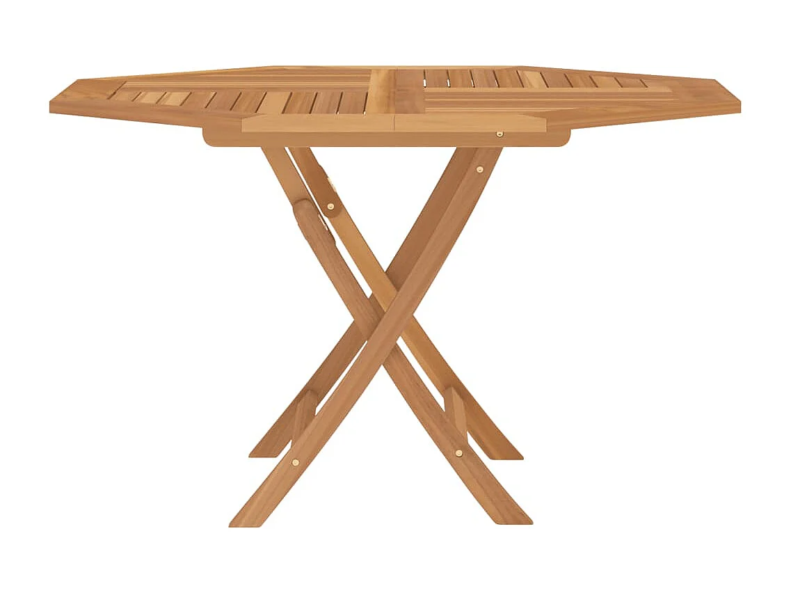 Table pliable de jardin 120x120x75 bois massif de teck