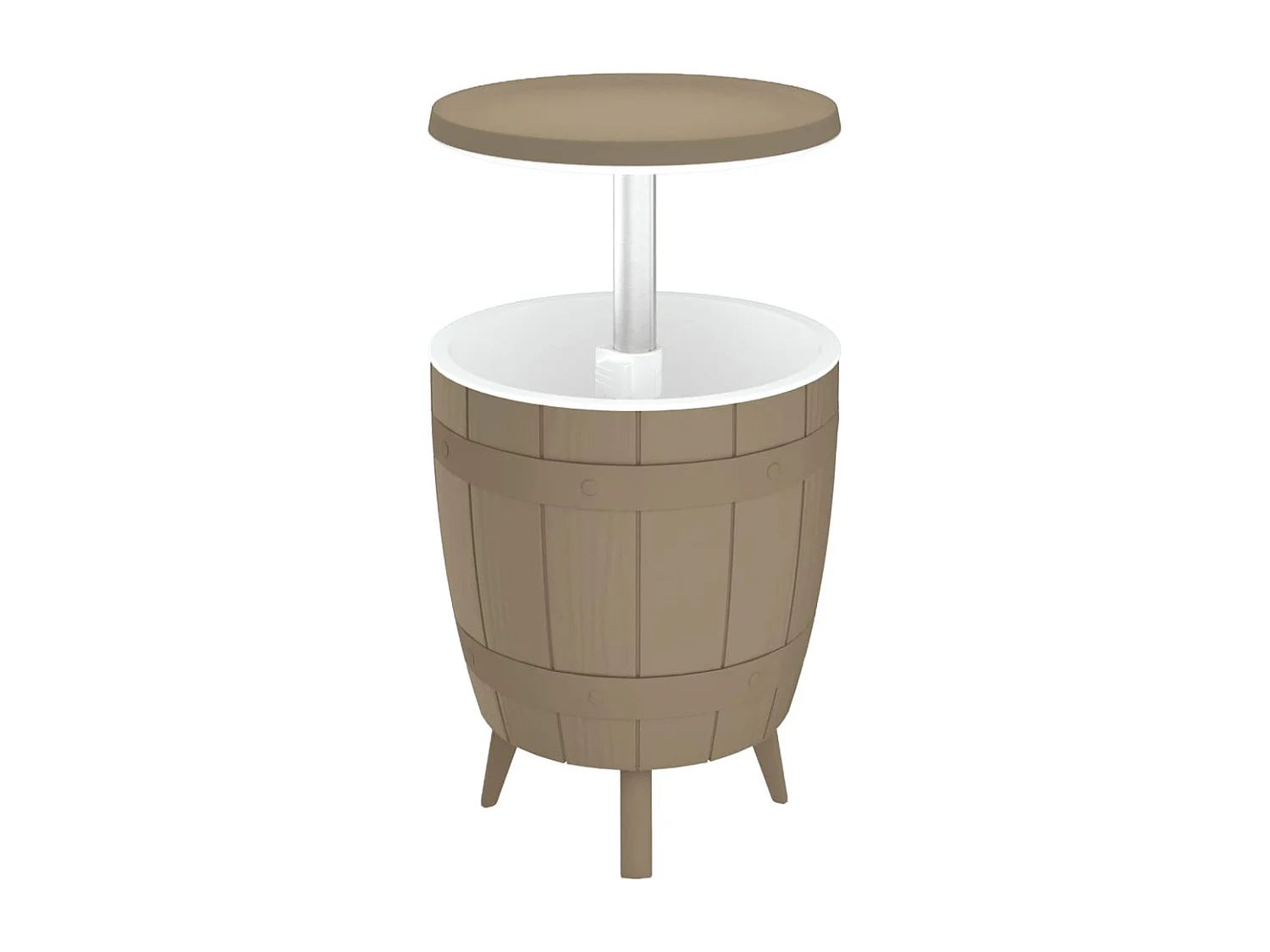 Table à glacière 3 en 1 marron clair polypropylène