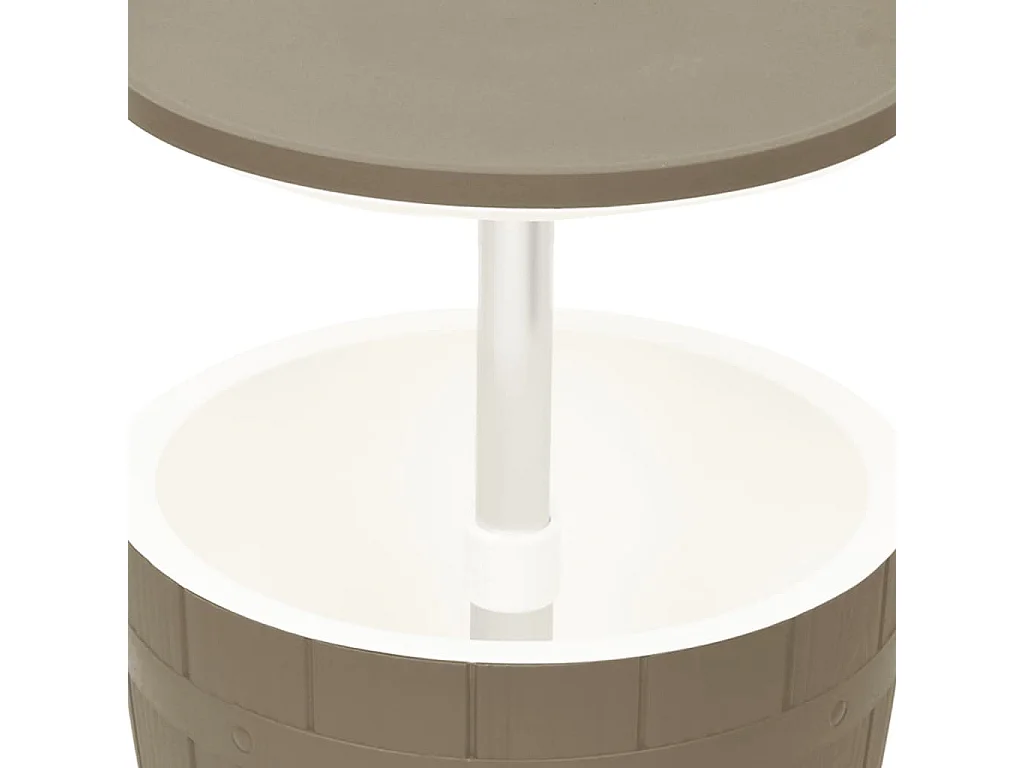 Table à glacière 3 en 1 marron clair polypropylène