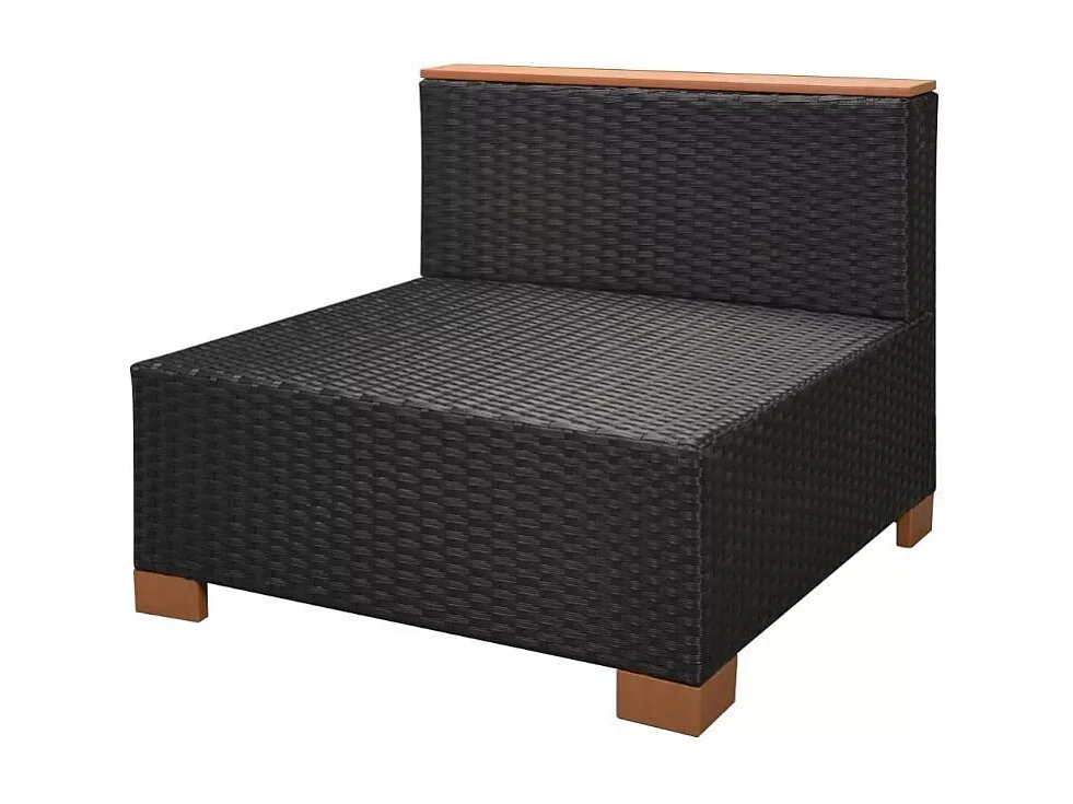 Salon de jardin 8 pièce résine tressée noir et coussin blanc Kimberly 2