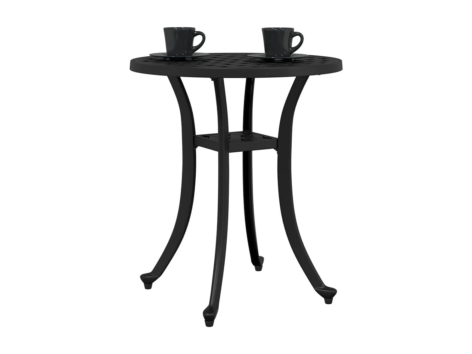 Table de jardin noir Ø48x53 aluminium coulé