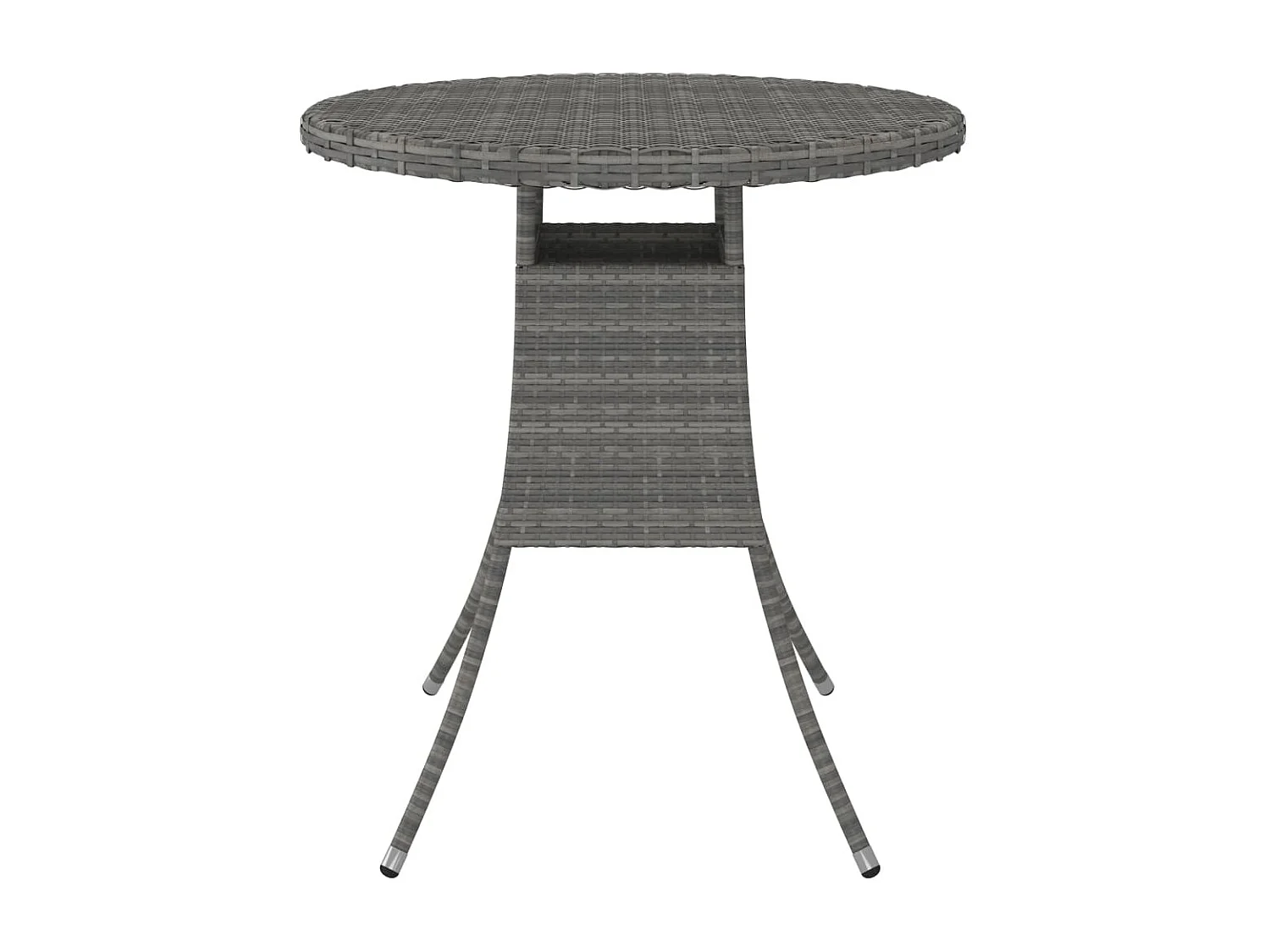 Table de jardin Gris 70x70x73 Résine tressée