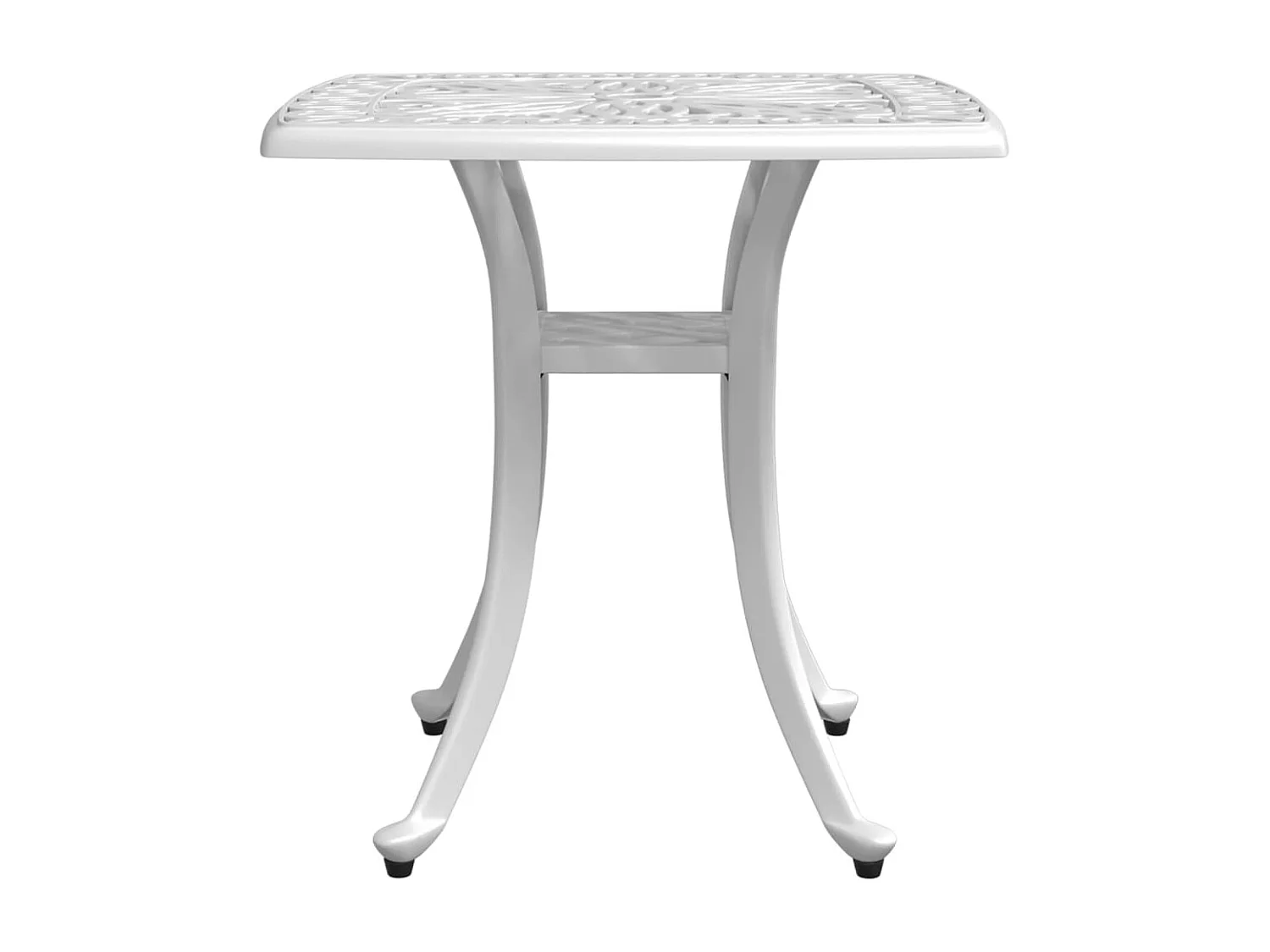 Table de jardin blanc 53x53x53 aluminium coulé