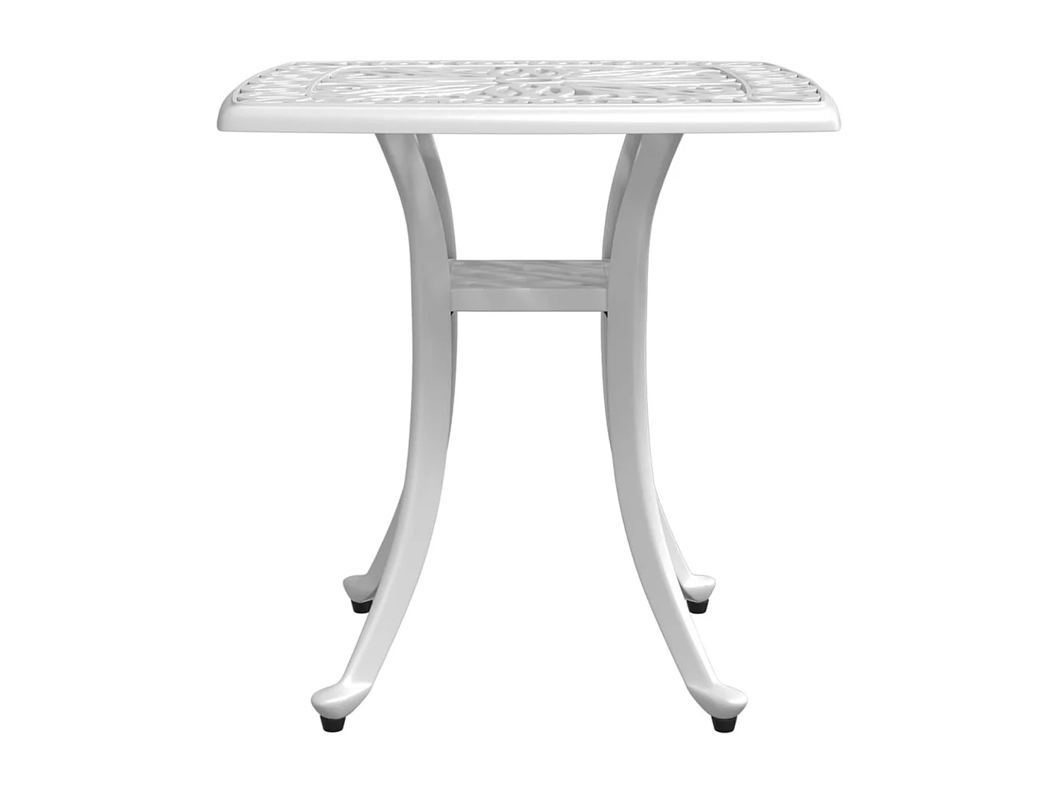Table de jardin blanc 53x53x53 aluminium coulé