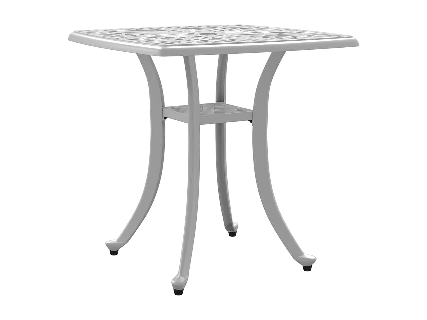 Table de jardin blanc 53x53x53 aluminium coulé