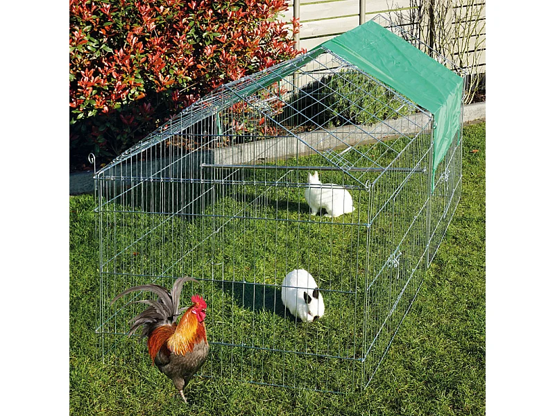 Parc Enclo lapin Extérieur grillage en métal pour lapin 2 x 1,02 x 0,96 m « 456 M Maison été»