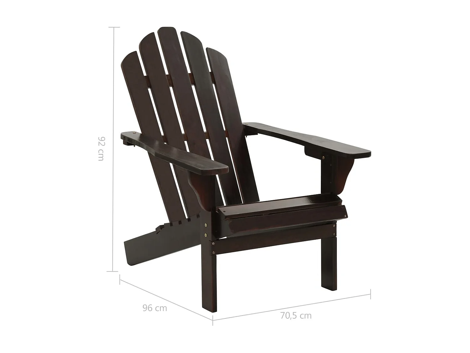 Fauteuil de jardin en bois massif DROKA-Marron