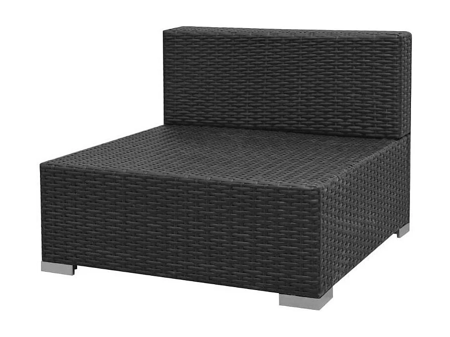 Salon de jardin à baldaquin 5 pièce résine tressée noir Chad