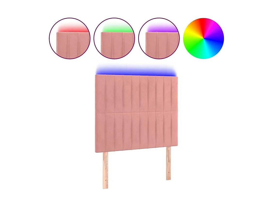 Tête de lit à LED Rose 80x5x118-128 Velours