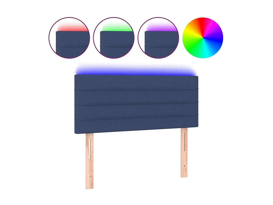 Tête de lit à LED Bleu 80x5x78-88 Tissu