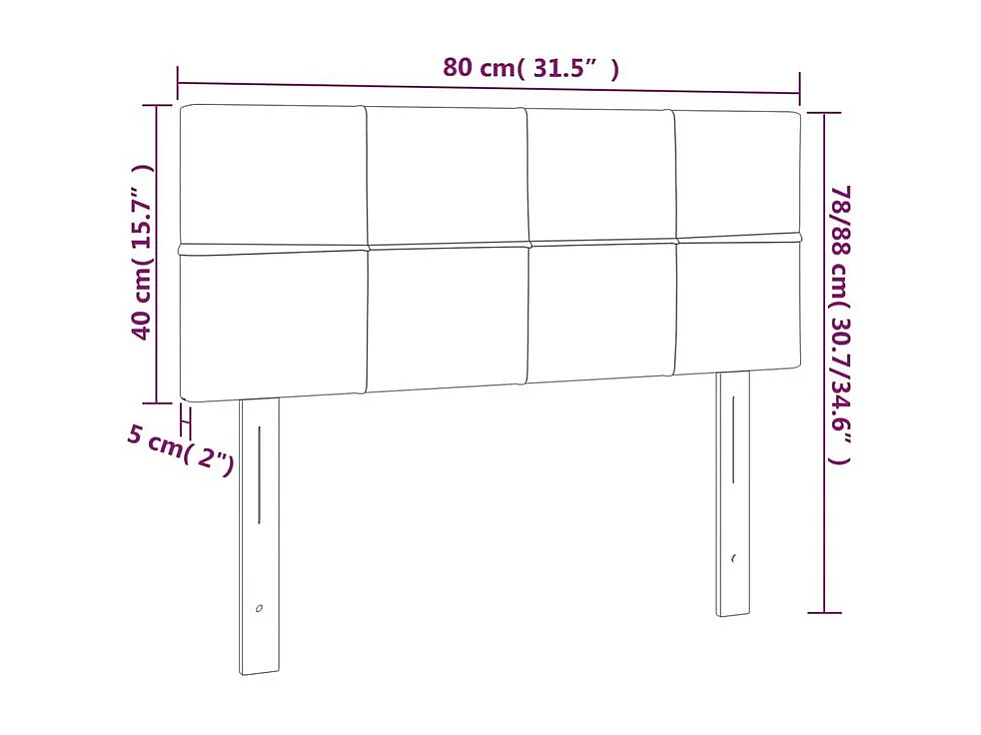 Tête de lit à LED Rose 80x5x78-88 Velours