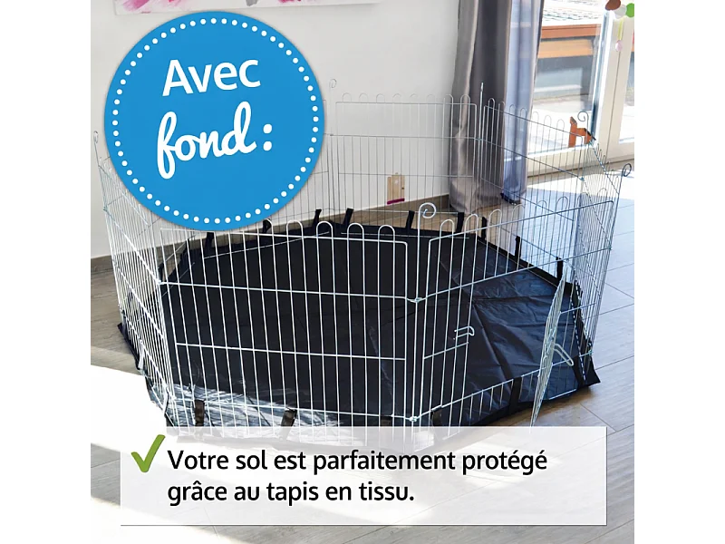 Parc Enclo avec tapide de sol Extérieur grillage en métal petit animaux Taille S Maison été 2710