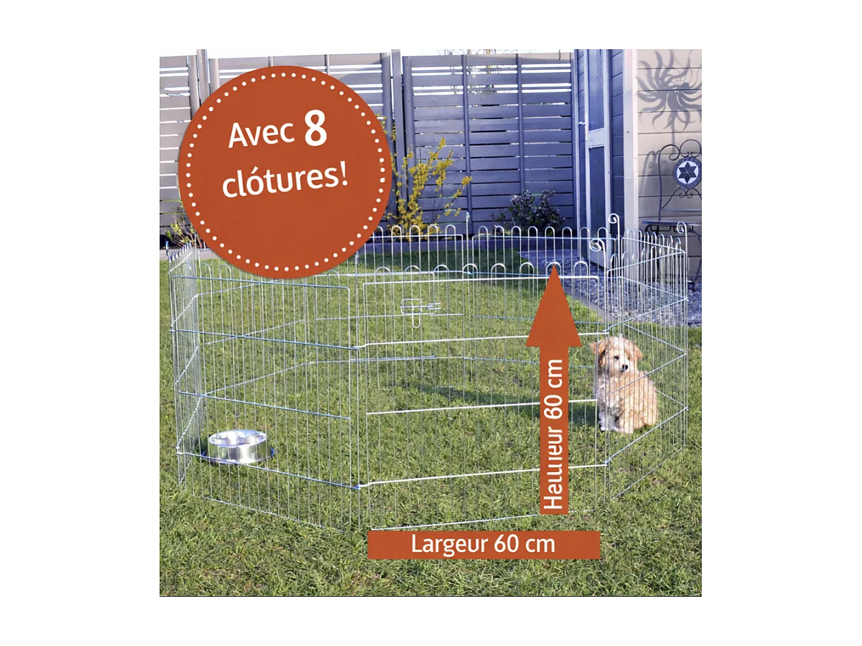 Parc Enclo avec tapide de sol Extérieur grillage en métal petit animaux Taille S Maison été 2710