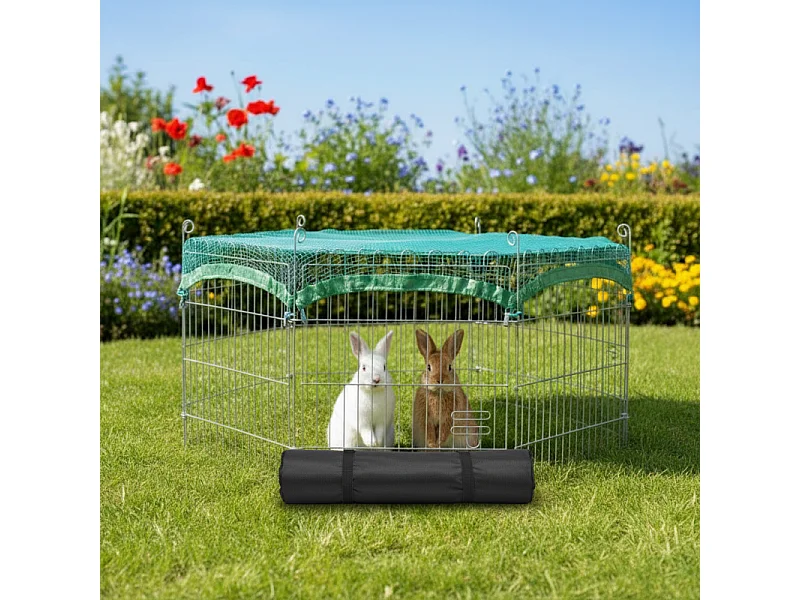 Parc Enclo avec tapide de sol Extérieur grillage en métal petit animaux Taille S Maison été 2710