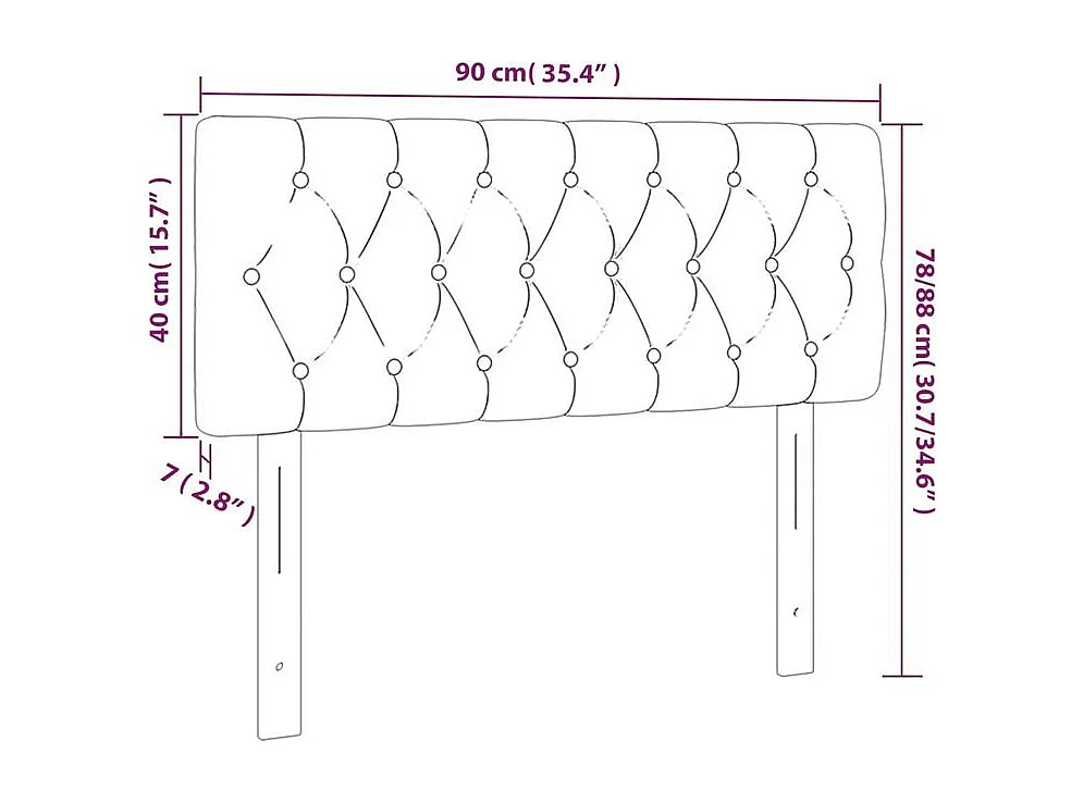 Tête de lit à LED Crème 90x7x78-88 Tissu