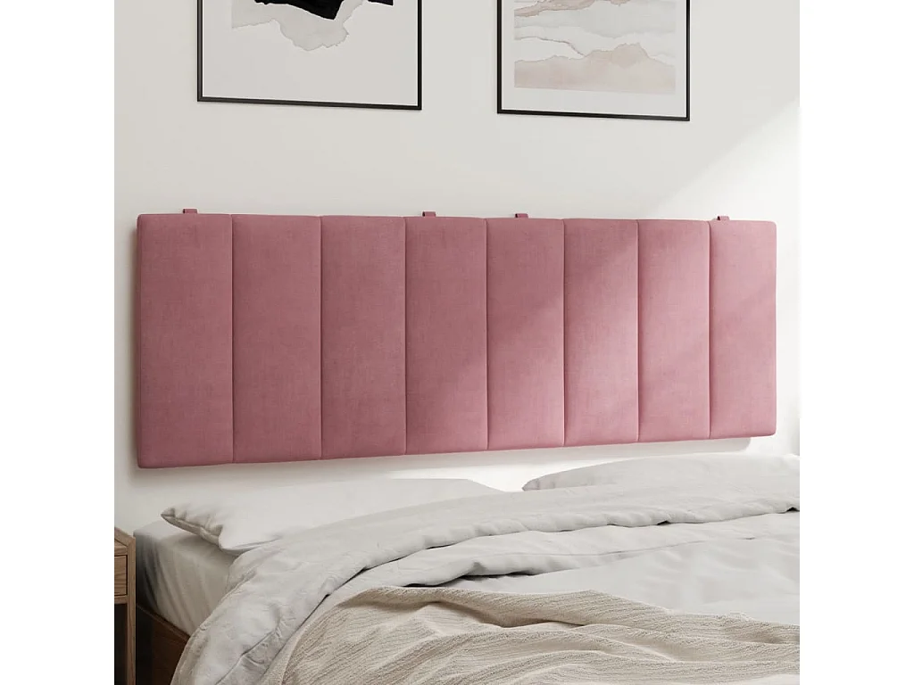 Coussin de tête de lit rose 120cm velours
