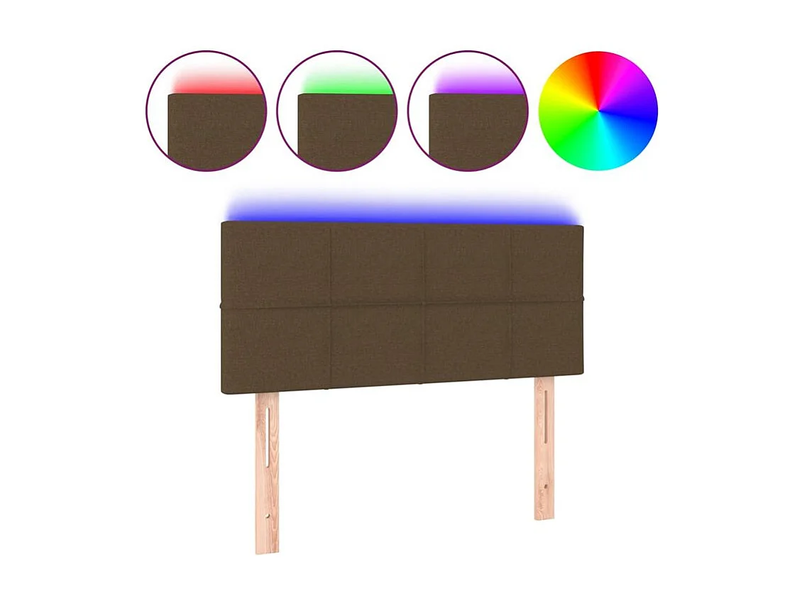 Tête de lit à LED Marron Foncé 90x5x78-88 Tissu
