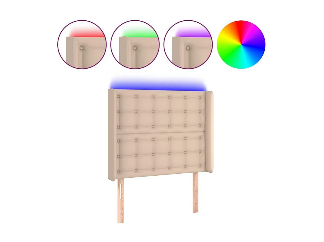 Tête de lit à LED Cappuccino 93x16x118-128 Similicuir