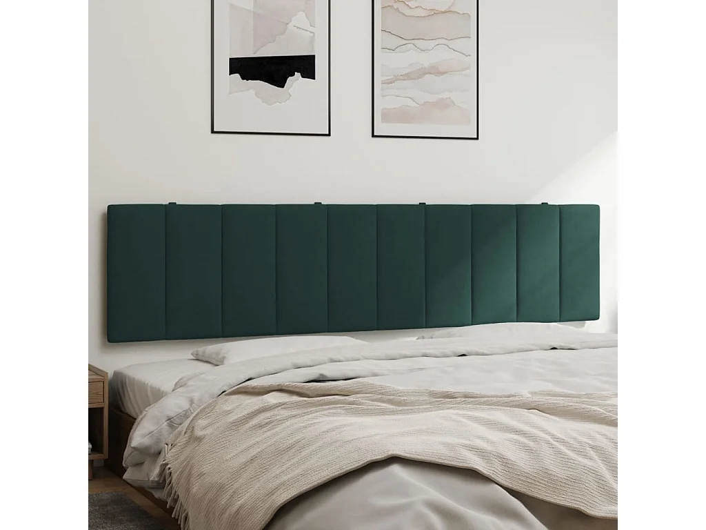 Coussin de tête de lit vert foncé 200cm velours