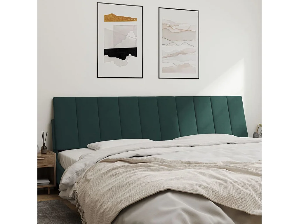 Coussin de tête de lit vert foncé 200cm velours