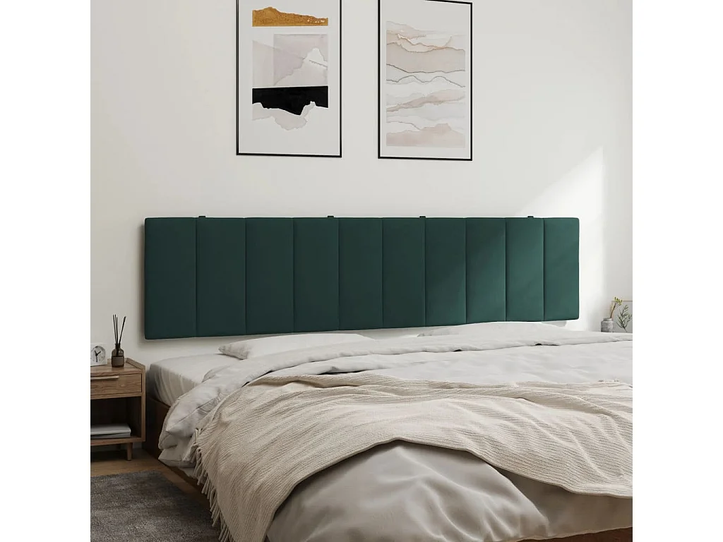 Coussin de tête de lit vert foncé 200cm velours