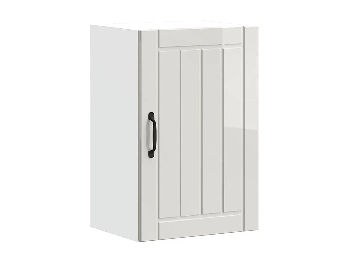 Armoire murale de cuisine Lucca blanc brillant bois ingénierie