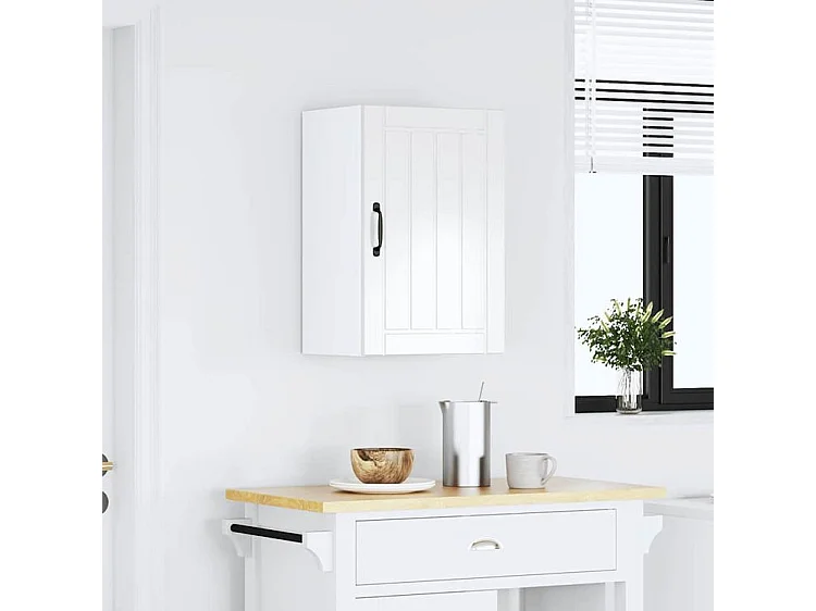 Armoire murale de cuisine Lucca blanc brillant bois ingénierie