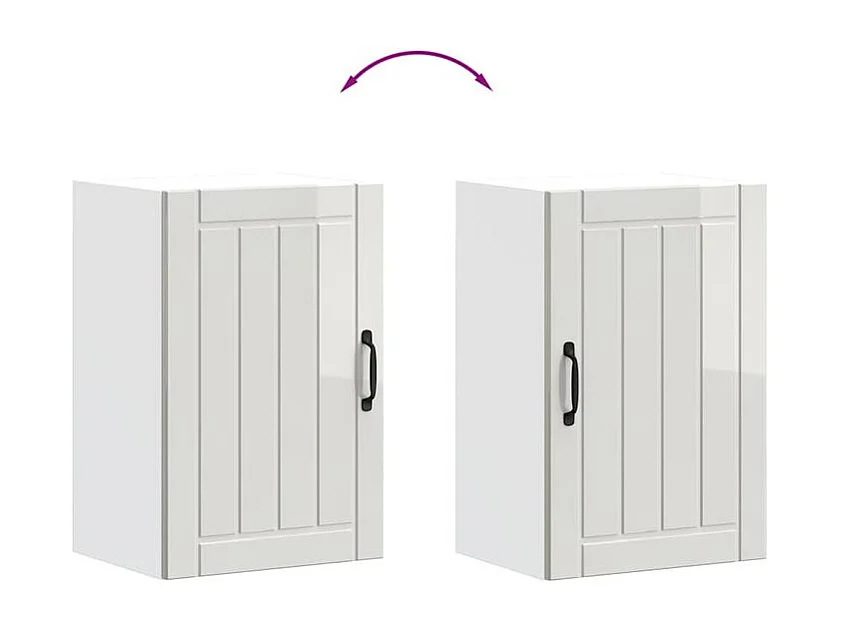 Armoire murale de cuisine Lucca blanc brillant bois ingénierie