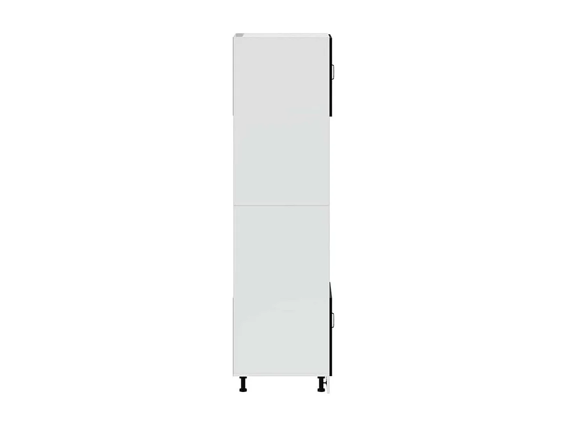 Armoire de four 2 pc Kalmar noir bois d'ingénierie