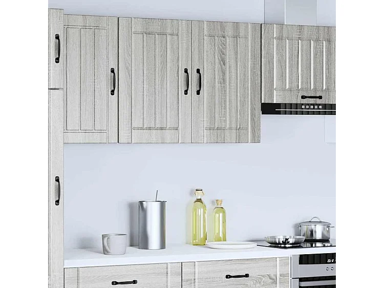 Armoire murale de cuisine Lucca sonoma gris bois ingénierie