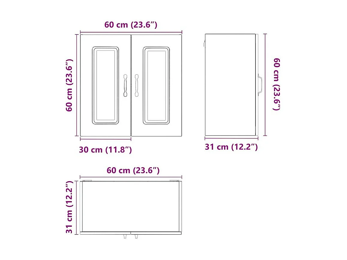 Armoire murale de cuisine Kalmar chêne fumé bois d'ingénierie