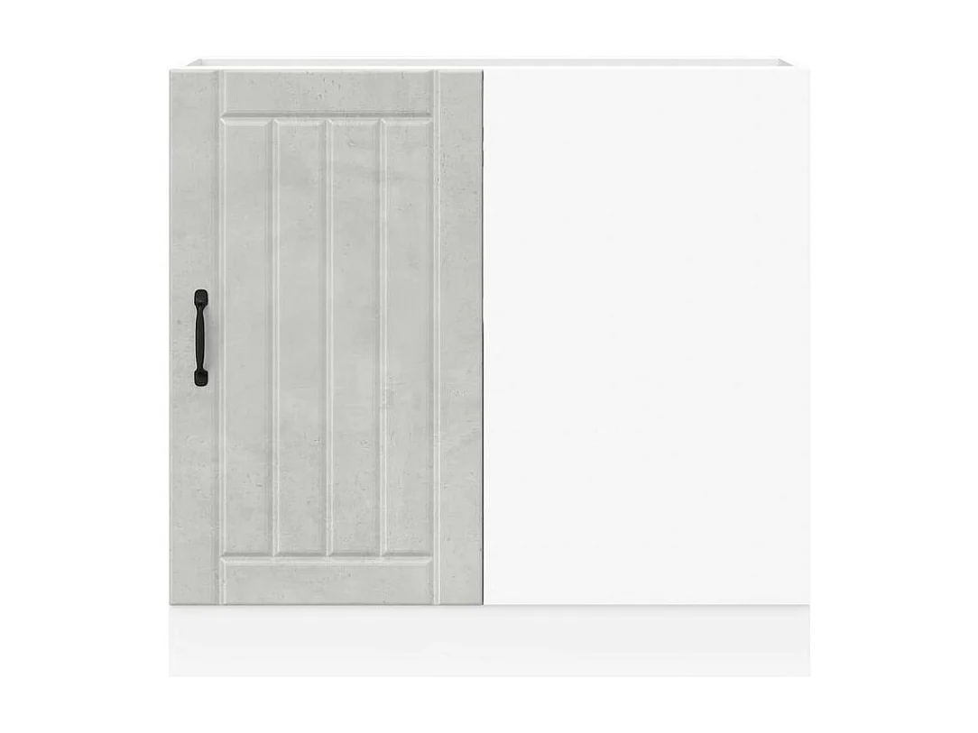 Meuble de base de lavabo Lucca gris béton bois ingénierie